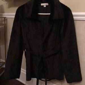 White House black market faux fur coat